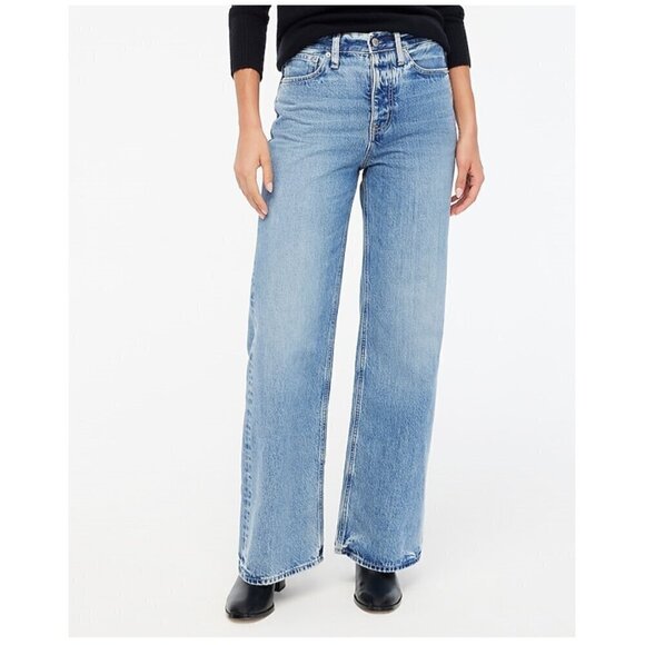 J. Crew Premium Edition Vintage Wide-Leg Jeans Button Fly Size 29 NWT - Picture 1 of 8